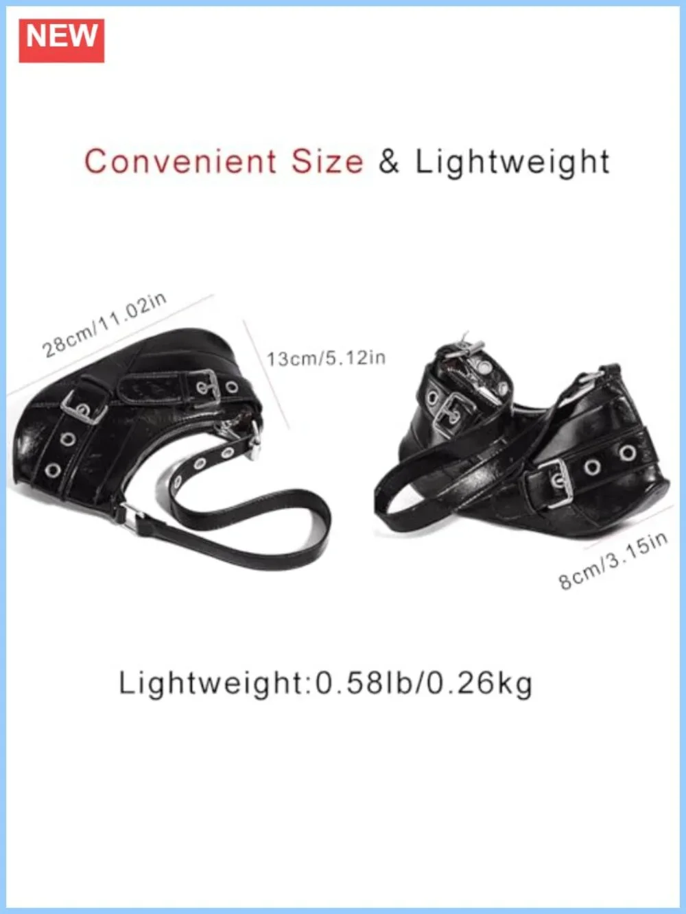 Small Y2K Hobo Shoulder Bag Vegan Leather Punk Purse
